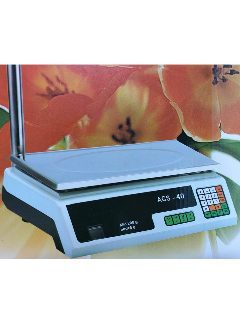 Electronic Scale - 40KG Max Capacity white/black - Image 2