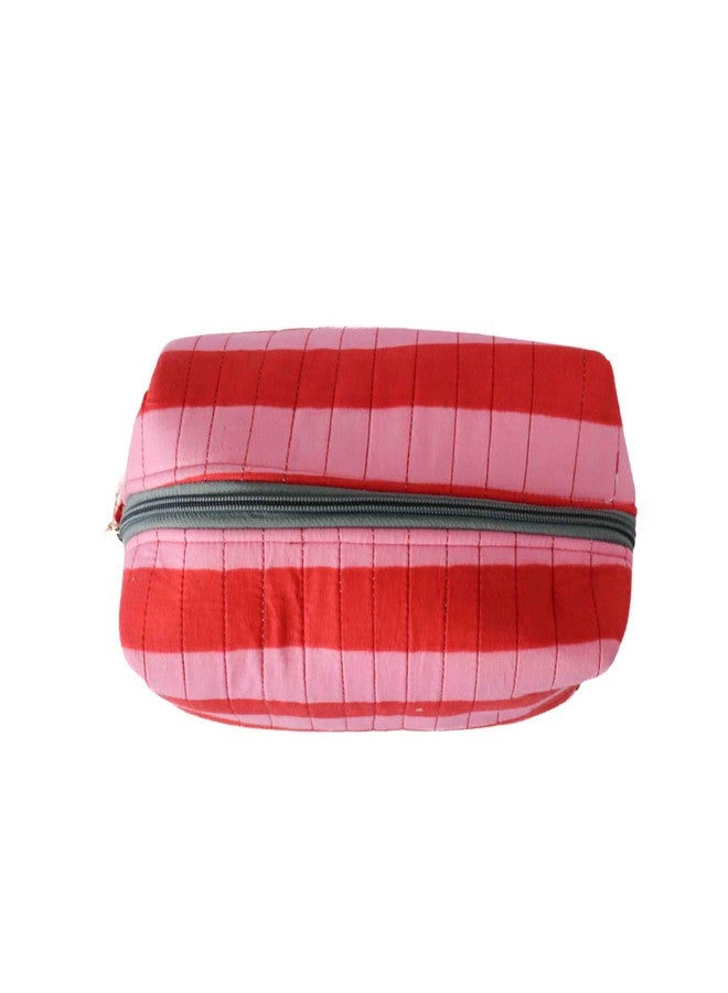 Ekatra Puffy Makeup Bag for Women | Soft Fabric Printed Cosmetic Pouch & Travel Toiletry Bag | Large Capacity Organizer for Skincare, Brushes & Travel Essentials | 25 cm – Bubble Gum - Image 5