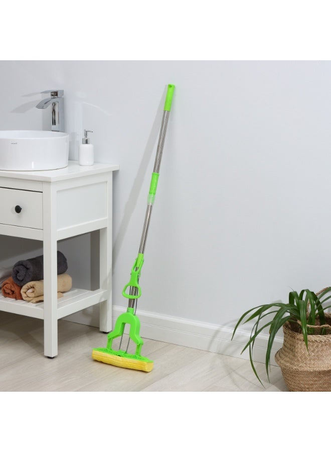 Stainless steel absorbent sponge mop with telescopic handle - Image 1