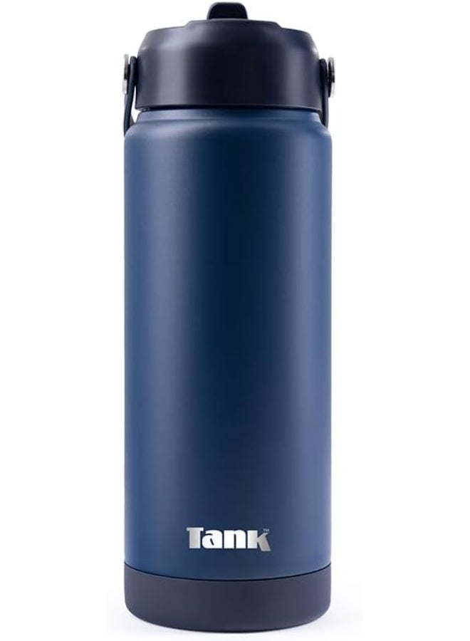 Tank Move 750ml Bottle Deep Insulated Stainless Steel for Cold Drinks, Leakproof - Navy Blue