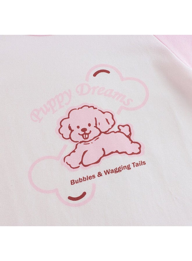 Threegun Kids Class A Soft Stretch Cotton Crew Neck Boys Girls Underwear Set Pink 120 - Image 3