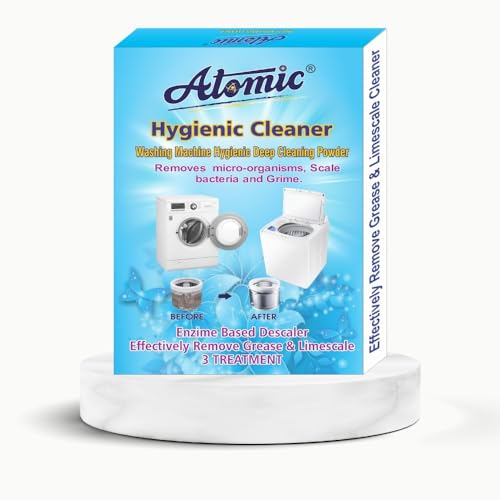 Atomic Washing Machine Cleaner - Tub & Drum Descaling Powder For Top & Front Load - Pack OF 3 (150gm Each) - Image 1