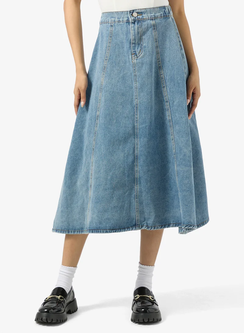 جينجر Denim A Line Maxi Skirt