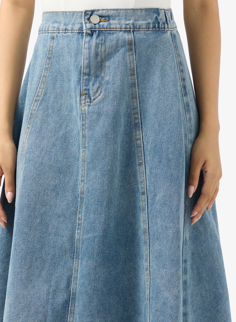 Ginger Denim A Line Maxi Skirt - Image 4