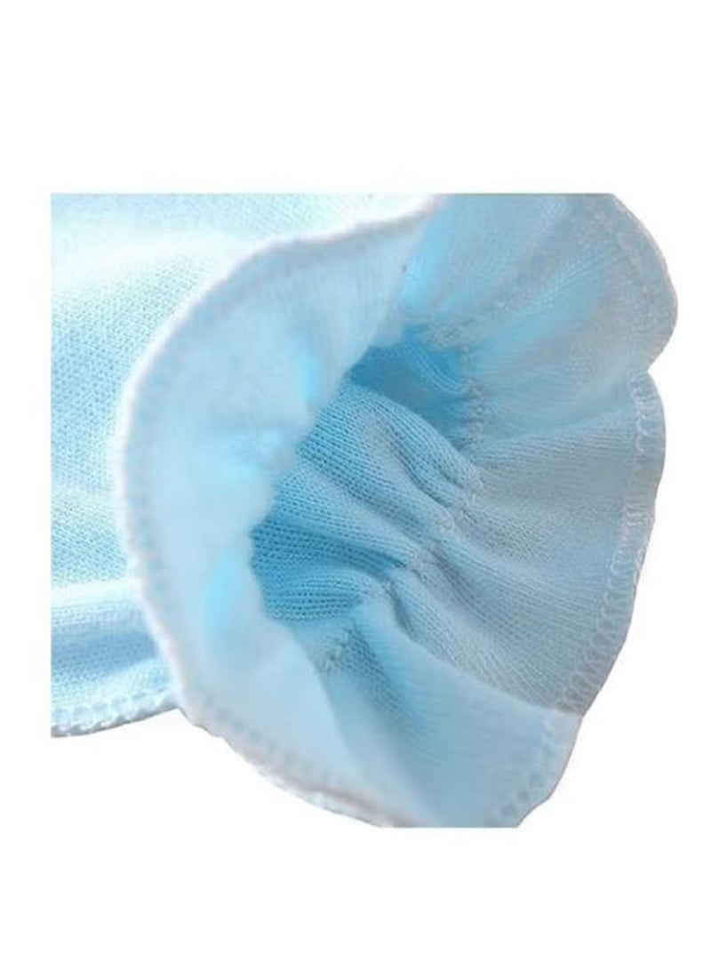 Set of 4 Pairs of Anti-Scratch Gloves for Kids, Soft Cotton, Blue-White-Pink-Sky Blue, Suitable for Boys and Girls  - Image 3