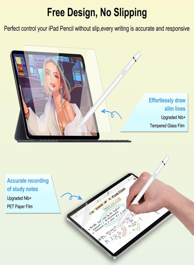 HATOKU Pencil 1st Generation for iPad A16 (2025-2018), Pencil USB C Fast Charging and Magnetic with Tilt Sensitivity & Palm Rejection for iPad Air 3/4/5/M2/M3, Mini 5/6/7, i-Pad 6-11, Pro 11/12.9"/M4 (White) - Image 5