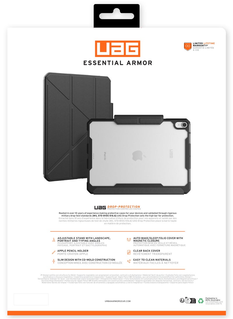 Urban Armor Gear - UAG Essential Armor for iPad AIR 11 inch Case Cover (2024) M2 Folio with Pencil Holder and Adjustable Multi-Angle Viewing Stand - Black - Image 1