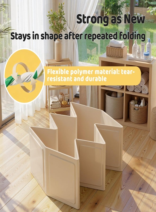 حوض استحمام قابل للطي، حوض استحمام محمول قابل للطي مع سدادة تصريف، حوض تخزين صغير الحجم للأطفال الصغار والحيوانات الأليفة، مناسب للاستخدام في الهواء الطلق أو السفر أو الشرفة (بيج) - Image 3