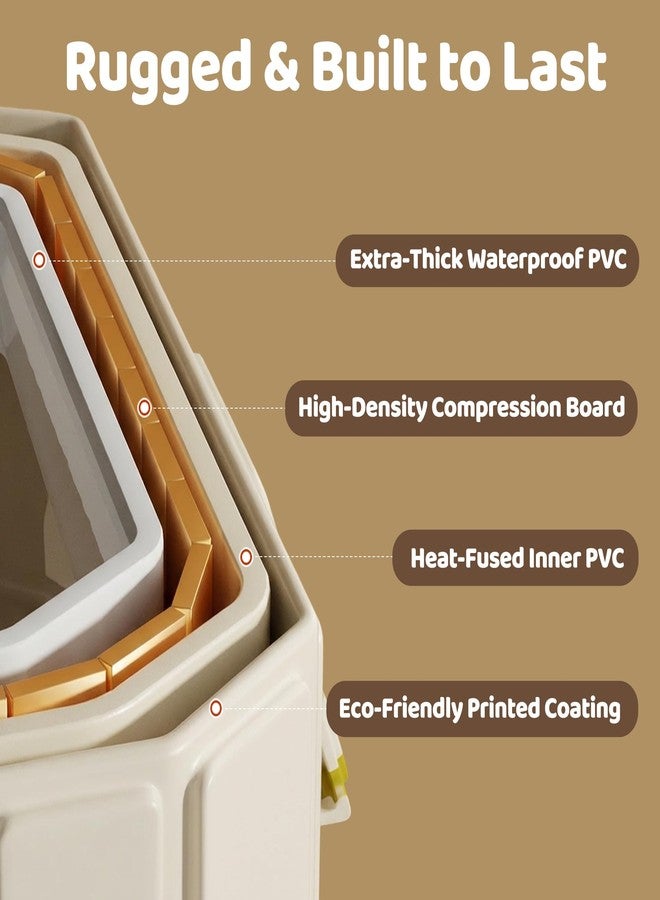 حوض استحمام قابل للطي، حوض استحمام محمول قابل للطي مع سدادة تصريف، حوض تخزين صغير الحجم للأطفال الصغار والحيوانات الأليفة، مناسب للاستخدام في الهواء الطلق أو السفر أو الشرفة (بيج) - Image 2