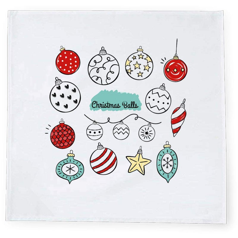 Khakee 6 Pcs Christmas Theme Tafta Silk Table Napkins 10x 10 for Xmas Decoration Christmas OrnamentsChristmas Gift npxmas306P - Image 2