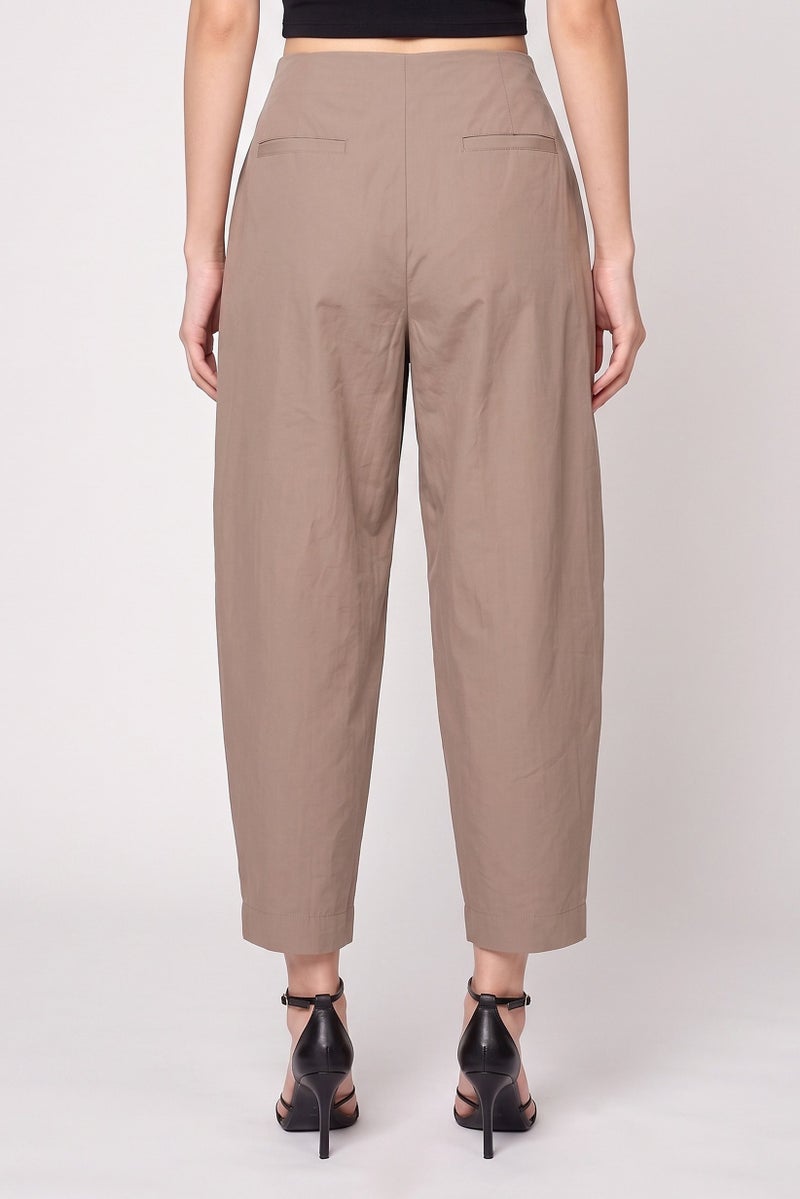 Threadbare Women Regular Fit Straight Leg Plain Pants, Tan - Image 4