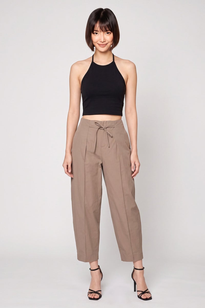Threadbare Women Regular Fit Straight Leg Plain Pants, Tan - Image 2