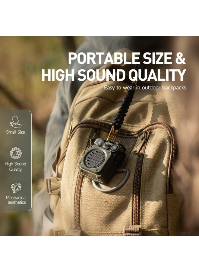 Portable Small Bluetooth Speaker, Wild Mini Rugged Outdoor Travel Wireless Waterproof Speakers with Flashlight, Crystal Clear Stereo Sound, Metal Wild Cool Look, for Camping, Hiking,Adventure - Image 2