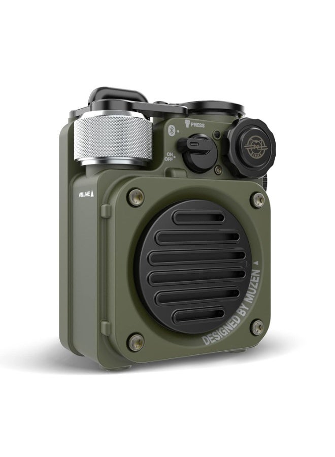 Portable Small Bluetooth Speaker, Wild Mini Rugged Outdoor Travel Wireless Waterproof Speakers with Flashlight, Crystal Clear Stereo Sound, Metal Wild Cool Look, for Camping, Hiking,Adventure - Image 1