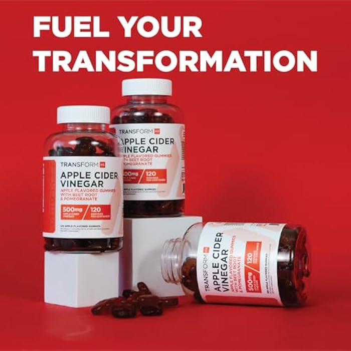 TransformHQ Apple Cider Vinegar Gummies (120 Servings, 500mg Per Serving) - Gluten Free, Non-GMO - Image 5
