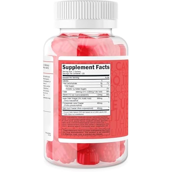 TransformHQ Apple Cider Vinegar Gummies (120 Servings, 500mg Per Serving) - Gluten Free, Non-GMO - Image 4