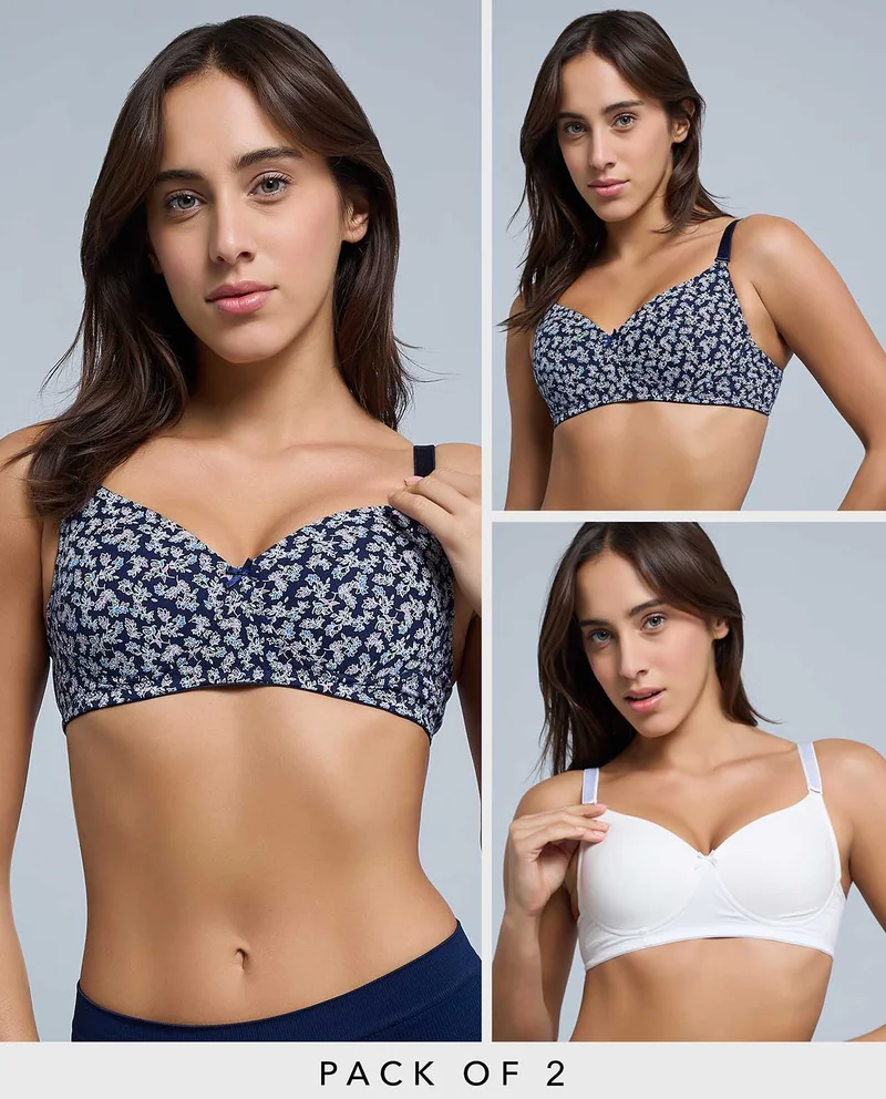 أر أند بي 2 Pack Printed Underwire Bras