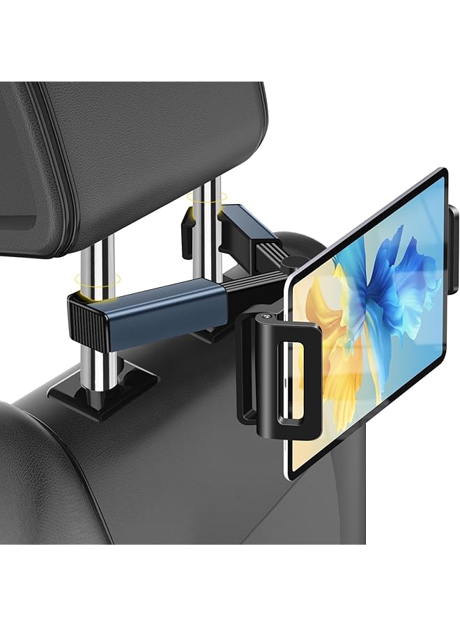 Aputue Car Headrest Tablet Holder, Extendable Car Tablet Headrest Mounts, 360 Rotation Adjustable Tablet Car Mount For Back Seat, Compatible With All Car 4.7-12.9 Inch Tablets, Phones, Switch  - Image 1