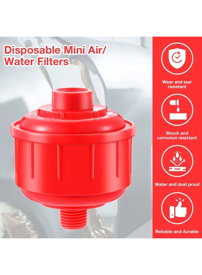 5 Pcs Disposable Mini Air Line Filters 1 4 Inch High Flow Spray Gun Filter Oil Water Separator For Paint Spray Guns Air Tools Regulator Automotive Refinishing Durable Mesh Replaces Whirlwind - Image 4