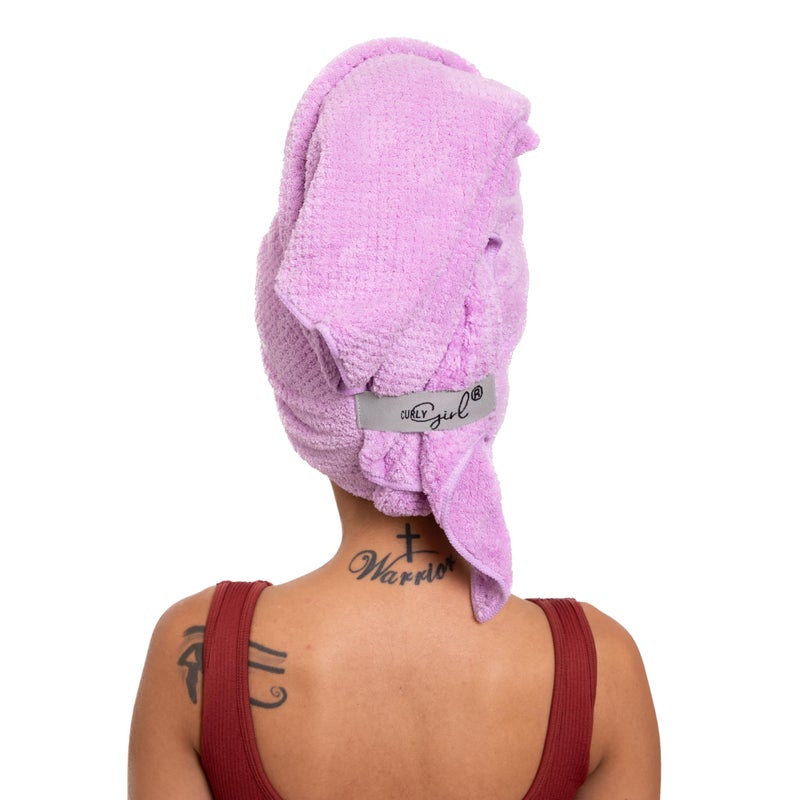 Curly Girl Microfiber Hair Towel Wrap for Women, 41" x 31" Large Quick Dry Hair Towel, Secure Fit with Elastic Strap, Anti-Frizz Hair Plopping Wrap for Long, Thick Hair - Image 1