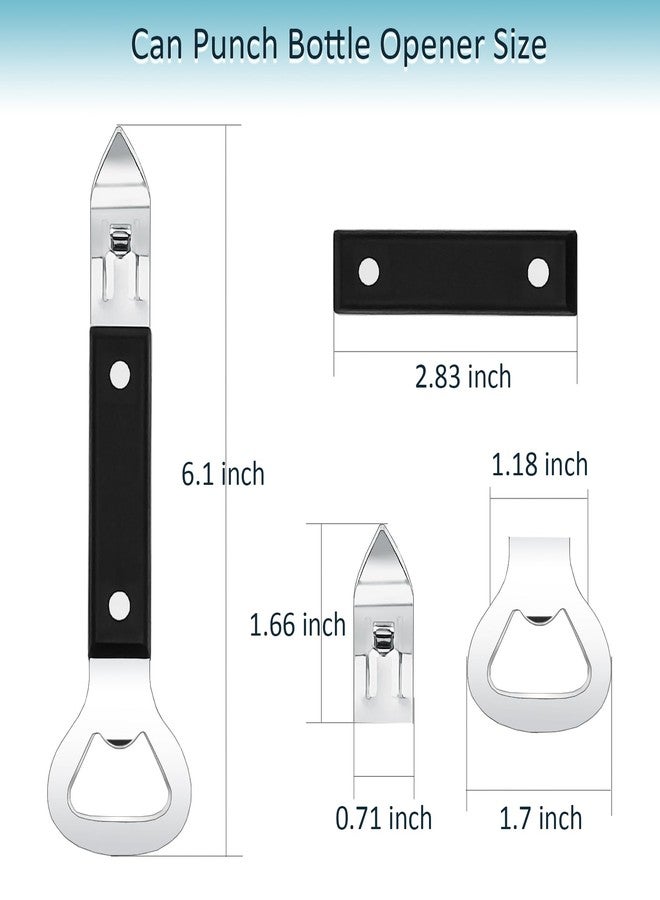 KTOJOY Can Punch Opener Little Cook Stainless Steel Can & Bottle Opener, Manual 2 in 1 Multifunctional Kitchen Tool, Dishwasher Safe (Black) - Image 2
