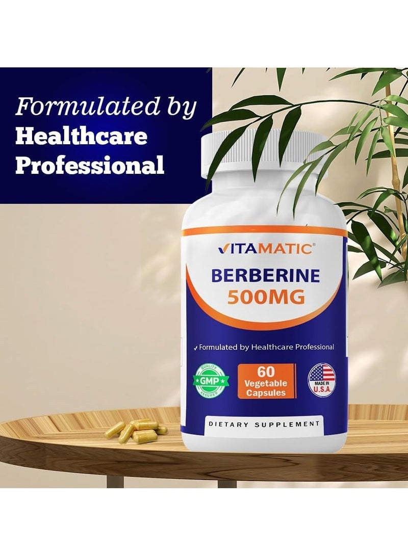 Vitamatic Berberine 500mg Dietary Supplement – Metabolism, Energy & Heart Health Support (60 Veg Capsules) - Image 5