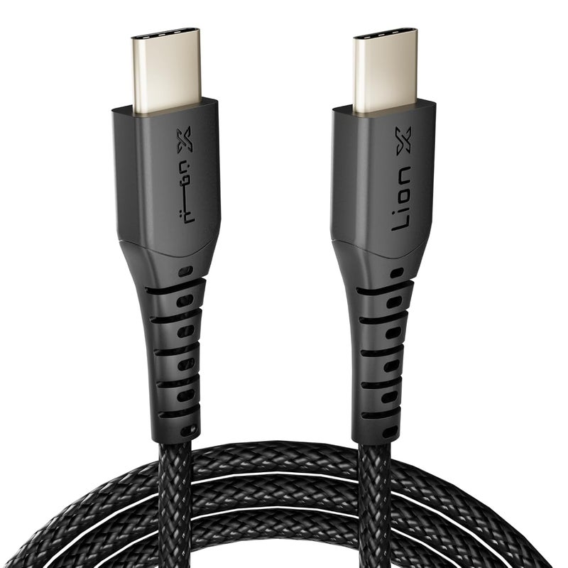 Lion X USB C Cable 1M, 60W Super Fast PD Charging Cable Braided USB C to Type C for iPhone 15/16 Pro Max, iPad Mini 7, MacBook Pro, iPad, Samsung 24/24/23 Ultra - Image 1