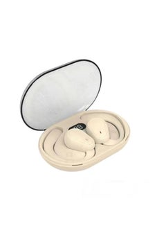 Ear-hanging Wireless Bluetooth Headset Intelligent Digital Display TWS Open Non-ear Air Conduction Running Sports Headset-Color:Skin Color