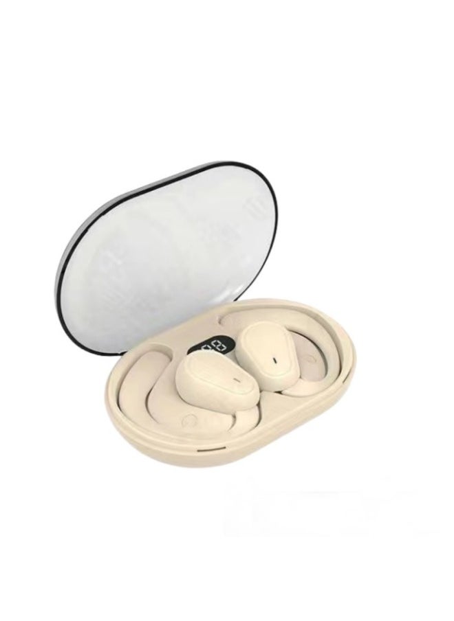 Generic - Ear-hanging Wireless Bluetooth Headset Intelligent Digital Display TWS Open Non-ear Air Conduction Running Sports Headset-Color:Skin Color - Image 1