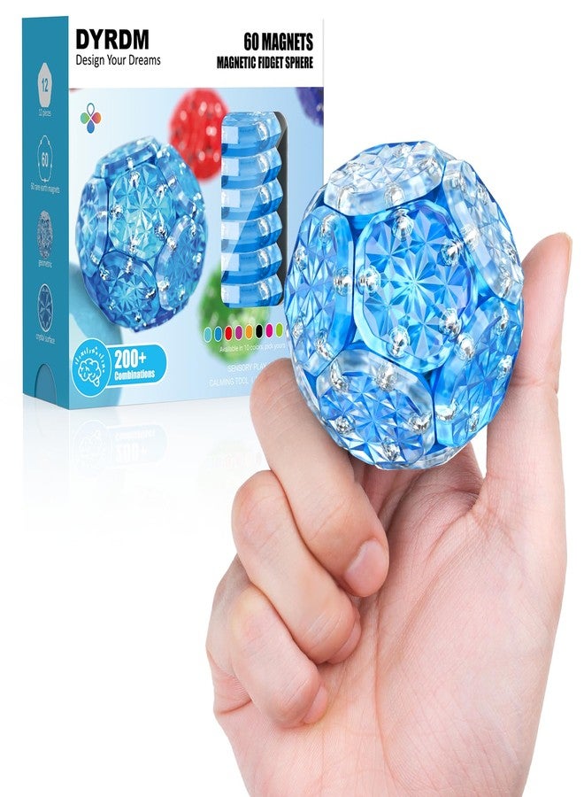 DYRDM Magnetic Fidget Sphere, Premium Magnetic Fidget Toy and Desk Toy for Stress Relief and Focus, Creative Geometric Desk Accessory for Adults and Office Relaxation Navy Blue - Image 1