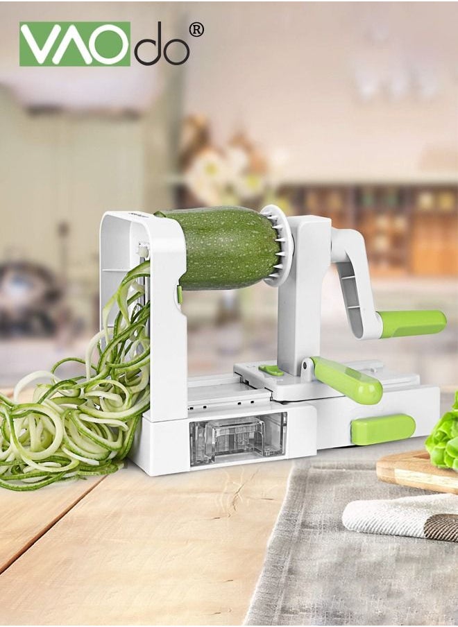 VAOdo - Spiralizer for Veggies Zucchini Noodle Maker Slicer w/ 5 Blade Cutter Attachments Vegetable Spiralizer for Cucumber Slicer Curly Fries Zoodles Potato Squash & Spaghetti - Image 1