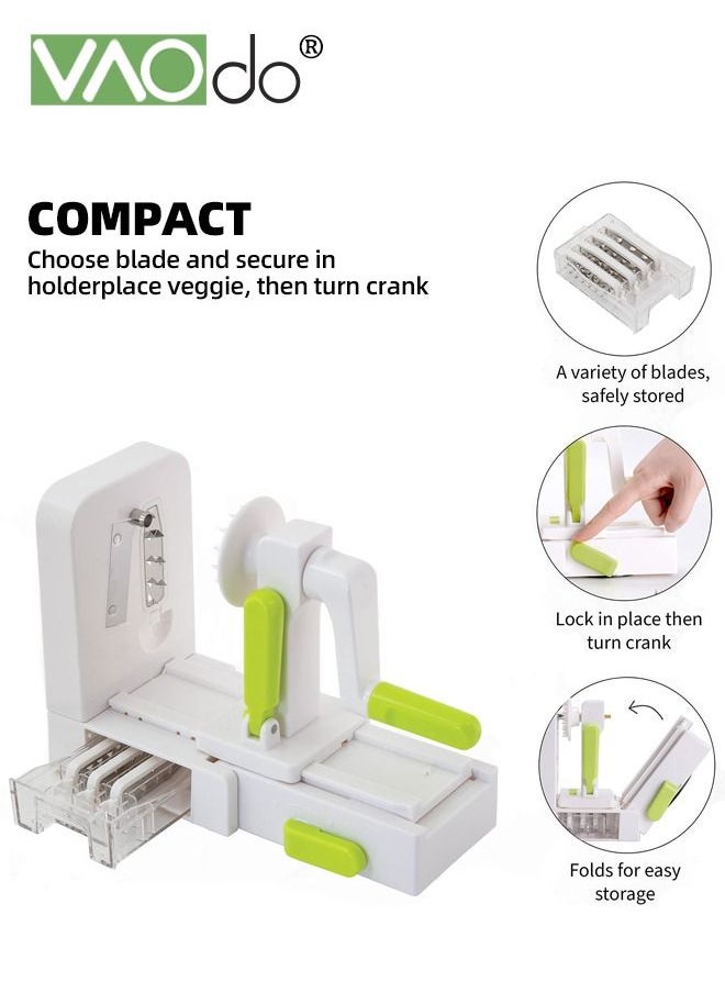 VAOdo - Spiralizer for Veggies Zucchini Noodle Maker Slicer w/ 5 Blade Cutter Attachments Vegetable Spiralizer for Cucumber Slicer Curly Fries Zoodles Potato Squash & Spaghetti - Image 1