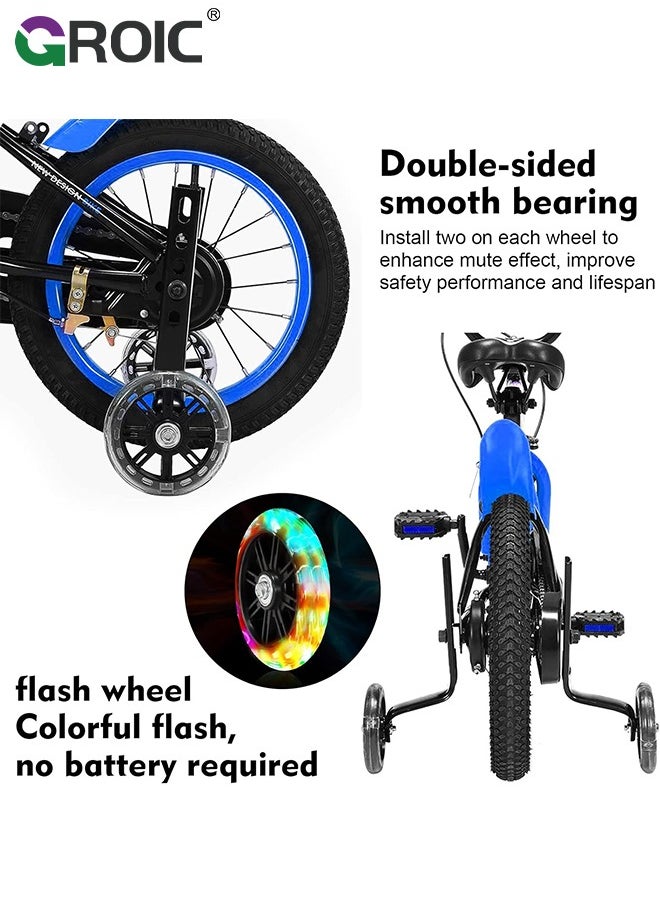 GROIC Training Flash Wheels, Children's Bike Stabilizers Support Wheels, Kids Bike Steel Frame for Kids,Bicycle Riding Safety Equipment，Bicycle Stabiliser Mounted Kit Compatible  - Image 2