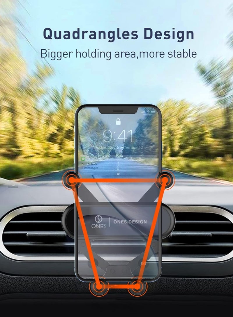 Cellbell Universal Gravity Car Phone Holder - Air Vent Mount, Auto-Lock, One-Hand Operation - Compatible with All Smartphones  - Image 3