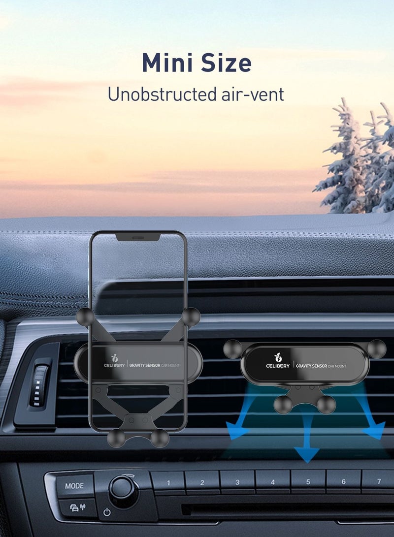 Cellbell Universal Gravity Car Phone Holder - Air Vent Mount, Auto-Lock, One-Hand Operation - Compatible with All Smartphones  - Image 1
