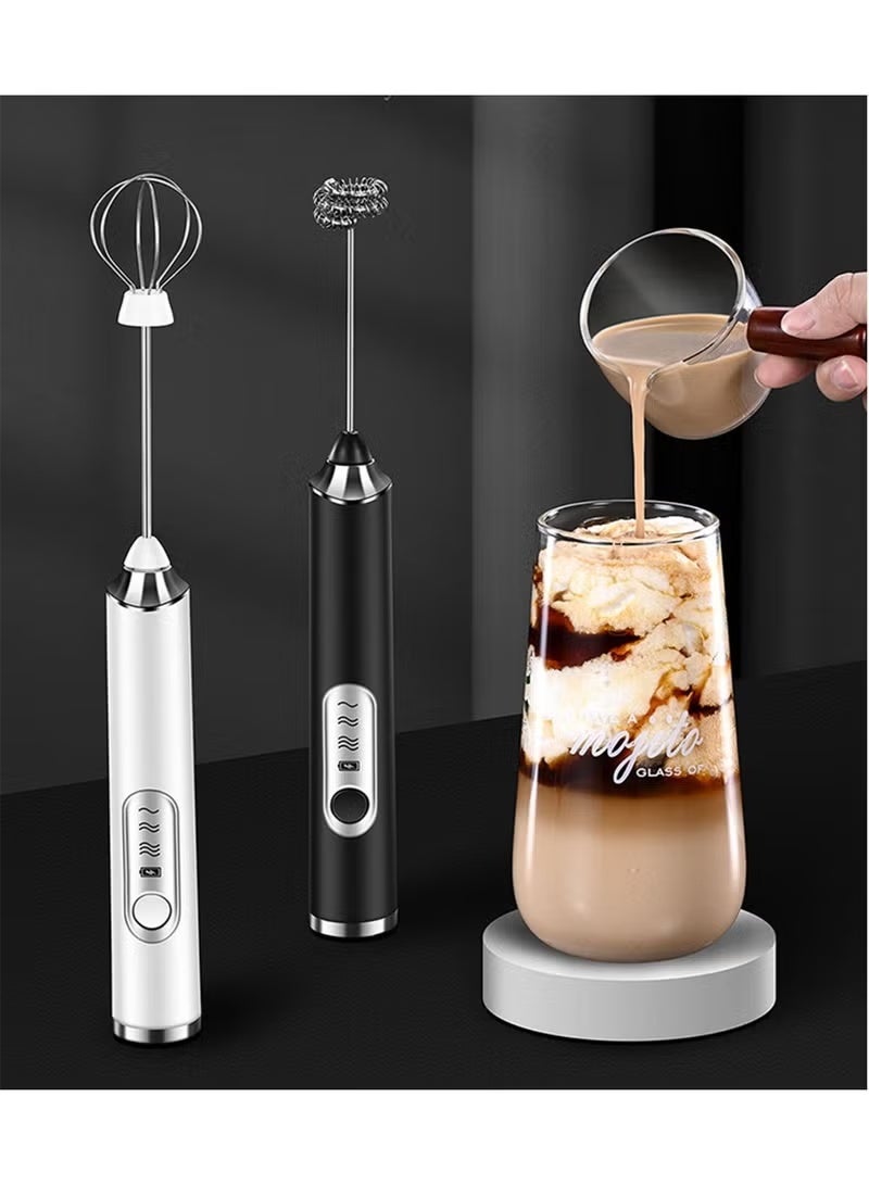 YIQUAN Electric Milk Frother Handheld Electric Whisk Coffee Frother Egg Beater Milk Cappuccino Latte Frother Drink Mixer Kitchen Tools Black - Image 4