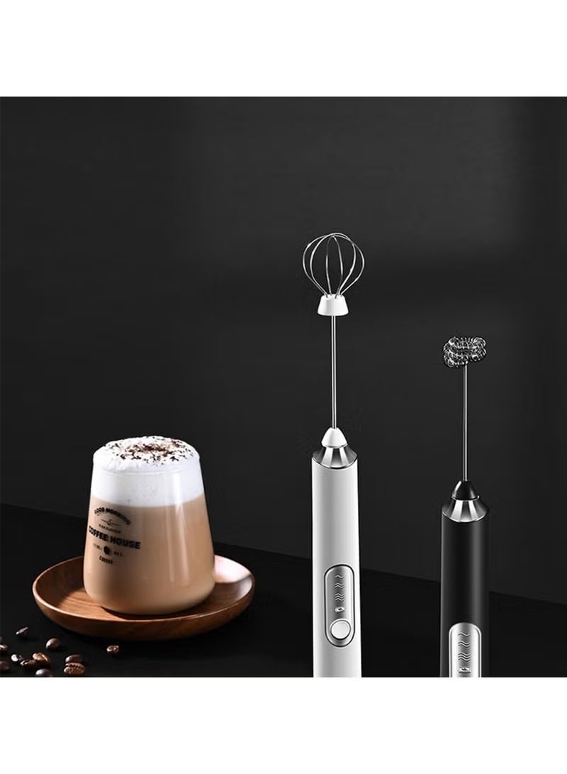YIQUAN Electric Milk Frother Handheld Electric Whisk Coffee Frother Egg Beater Milk Cappuccino Latte Frother Drink Mixer Kitchen Tools Black - Image 3