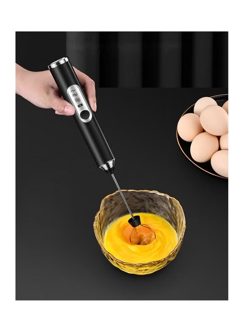 YIQUAN Electric Milk Frother Handheld Electric Whisk Coffee Frother Egg Beater Milk Cappuccino Latte Frother Drink Mixer Kitchen Tools Black - Image 5