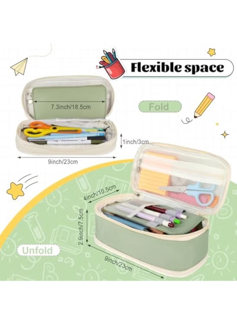 Extra Large Capacity Pencil Case , Expandable Pencil Case Fits 20cm Ruler, 3cm-7cm Height Adjustable , Multi-functional Storage for School Supplies - Image 5