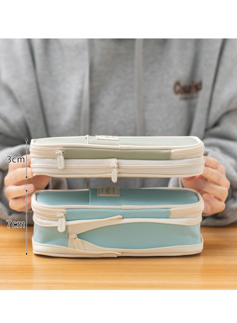 Extra Large Capacity Pencil Case , Expandable Pencil Case Fits 20cm Ruler, 3cm-7cm Height Adjustable , Multi-functional Storage for School Supplies - Image 4