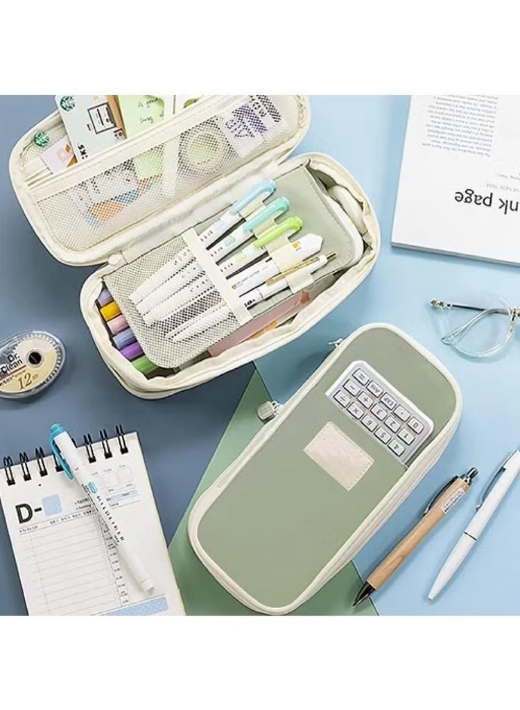 Extra Large Capacity Pencil Case , Expandable Pencil Case Fits 20cm Ruler, 3cm-7cm Height Adjustable , Multi-functional Storage for School Supplies - Image 1