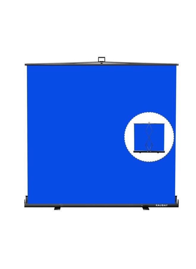 RAUBAY 【Wider Style】 RAUBAY 78.7 x 82.7in Large Collapsible Blue Screen Backdrop Portable Retractable Chroma Key Panel Photo Background with Stand for Video Conference, Photographic Studio, Streaming  - Image 1