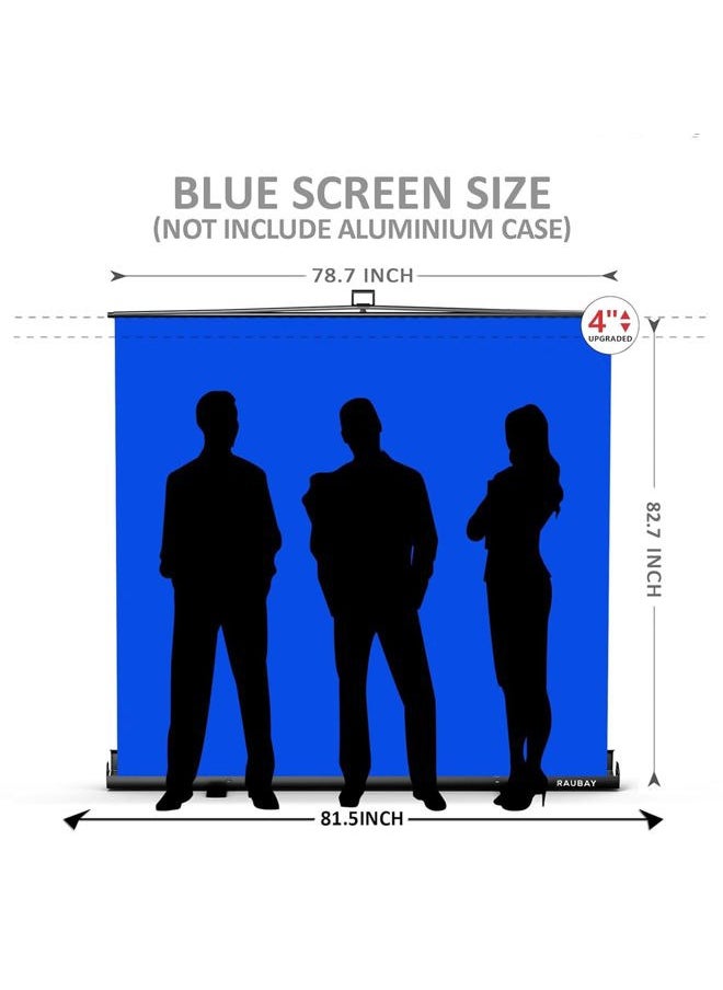 RAUBAY 【Wider Style】 RAUBAY 78.7 x 82.7in Large Collapsible Blue Screen Backdrop Portable Retractable Chroma Key Panel Photo Background with Stand for Video Conference, Photographic Studio, Streaming  - Image 2