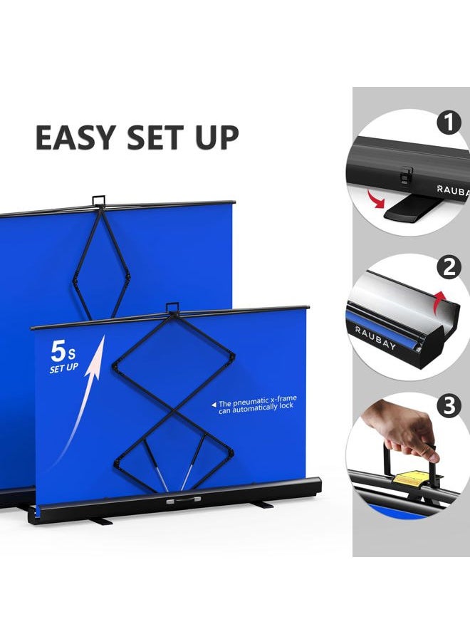 RAUBAY 【Wider Style】 RAUBAY 78.7 x 82.7in Large Collapsible Blue Screen Backdrop Portable Retractable Chroma Key Panel Photo Background with Stand for Video Conference, Photographic Studio, Streaming  - Image 4