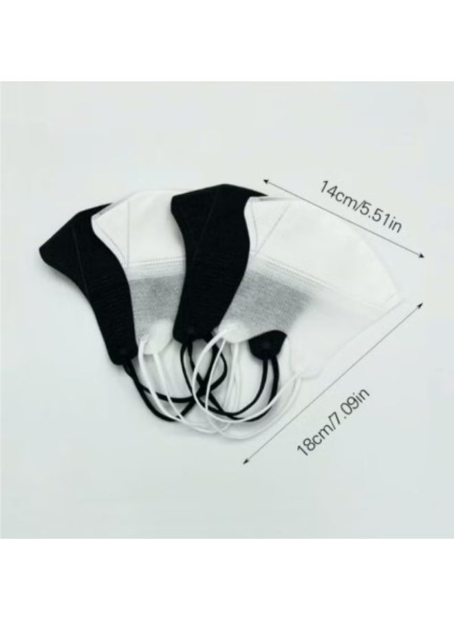 20 Pcs 3D Disposable Face Mask Unisex Adult's 3-Ply Melt Blown Filter Face Mask With Elastic Ear Loop - Black - Image 4