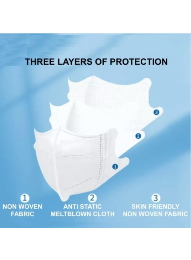 20 Pcs 3D Disposable Face Mask Unisex Adult's 3-Ply Melt Blown Filter Face Mask With Elastic Ear Loop - Black - Image 3