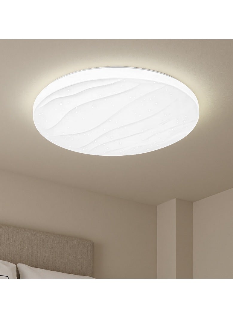 هو آقي آنغ وانغ ضوء السقف LED الحديث البسيط المتدفق ، مصباح السقف LED المتموج المستدير 3 ألوان لغرفة المعيشة ، غرفة الطعام ، غرفة النوم ، المطبخ ، الجزيرة - Image 1