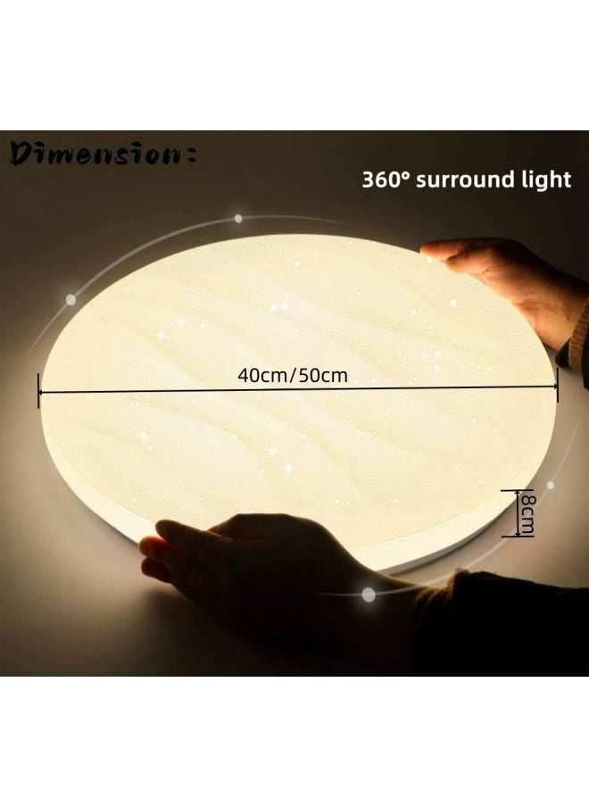 HUA QIANG WANG Modern Simple Flush Mount LED Ceiling Light, Wavy Round 3 Color LED Ceiling Light for Living Room, Dining Room, Bedroom, Kitchen, Island  - Image 3