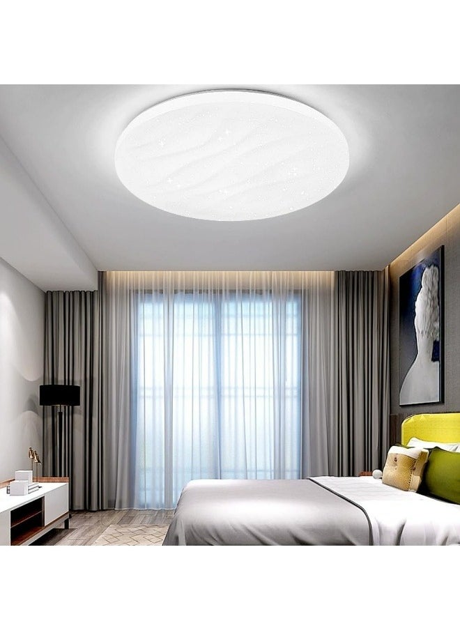 HUA QIANG WANG Modern Simple Flush Mount LED Ceiling Light, Wavy Round 3 Color LED Ceiling Light for Living Room, Dining Room, Bedroom, Kitchen, Island  - Image 5