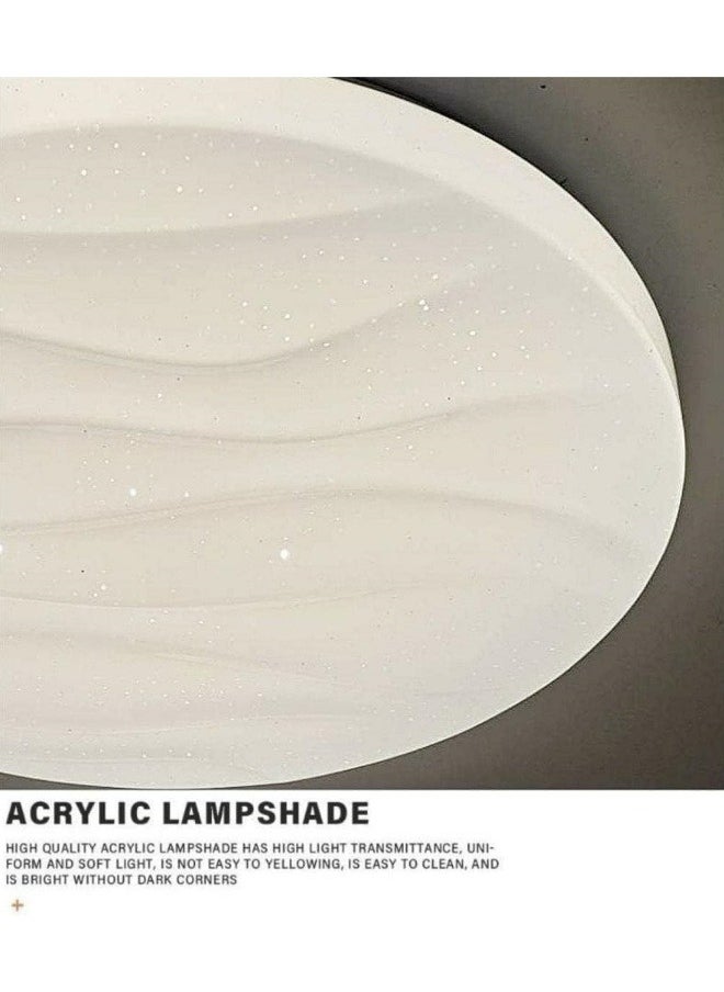 HUA QIANG WANG Modern Simple Flush Mount LED Ceiling Light, Wavy Round 3 Color LED Ceiling Light for Living Room, Dining Room, Bedroom, Kitchen, Island  - Image 4